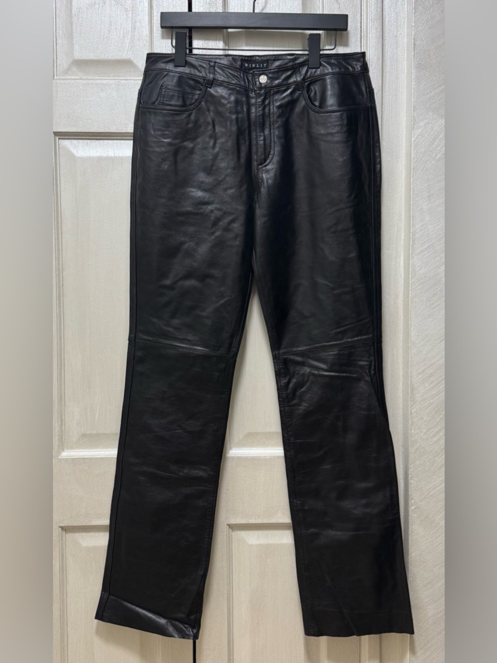 Y2K Winlit Women Size 12 Black Genuine Leather Pants